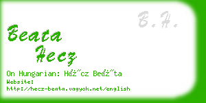 beata hecz business card